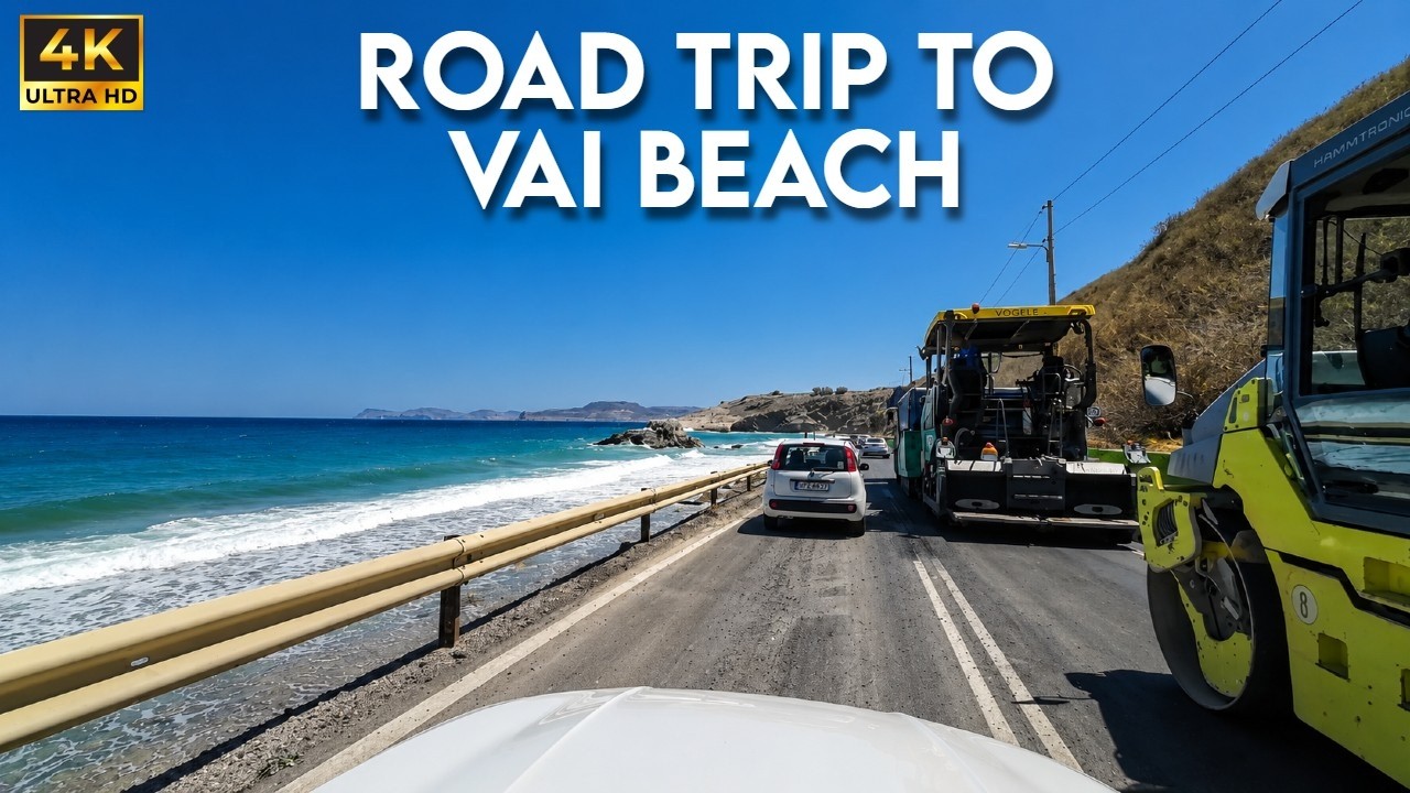 🚗 Driving in Crete 🇬🇷 | Scenic Road Trip to Vai Beach | 4K Coastal Drive | Greece Travel