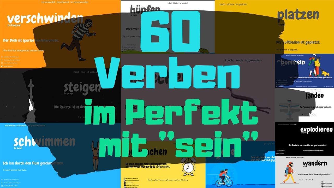 Deutsch für Dich #8: 60 Verben im Perfekt mit ''sein''
