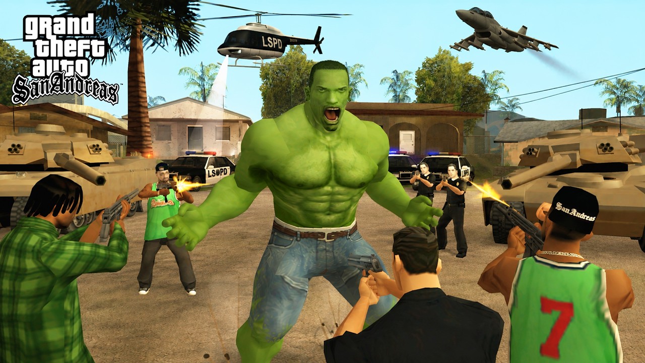 What Happens if CJ Becomes HULK in GTA SAN ANDREAS?