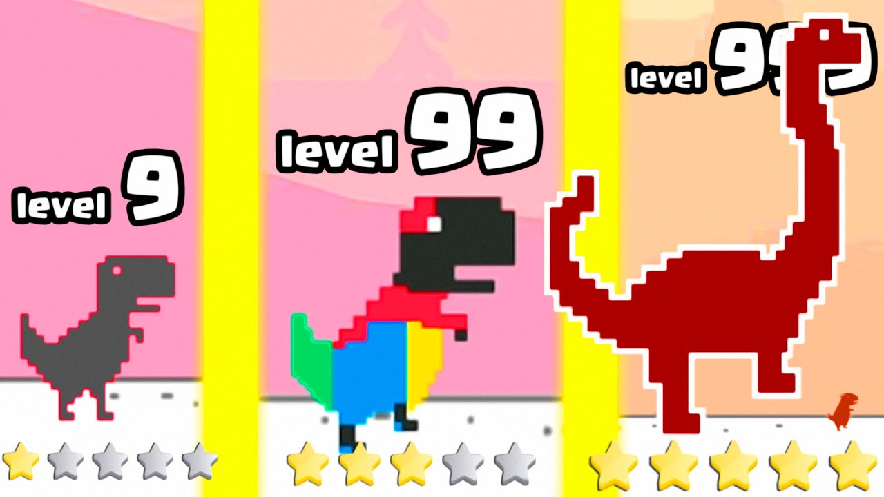 A EVOLU&Ccedil;&Atilde;O DO DINOSSAURO DO GOOGLE &rarr; Jumping Dino [ jogo de celular ] 📱🎮