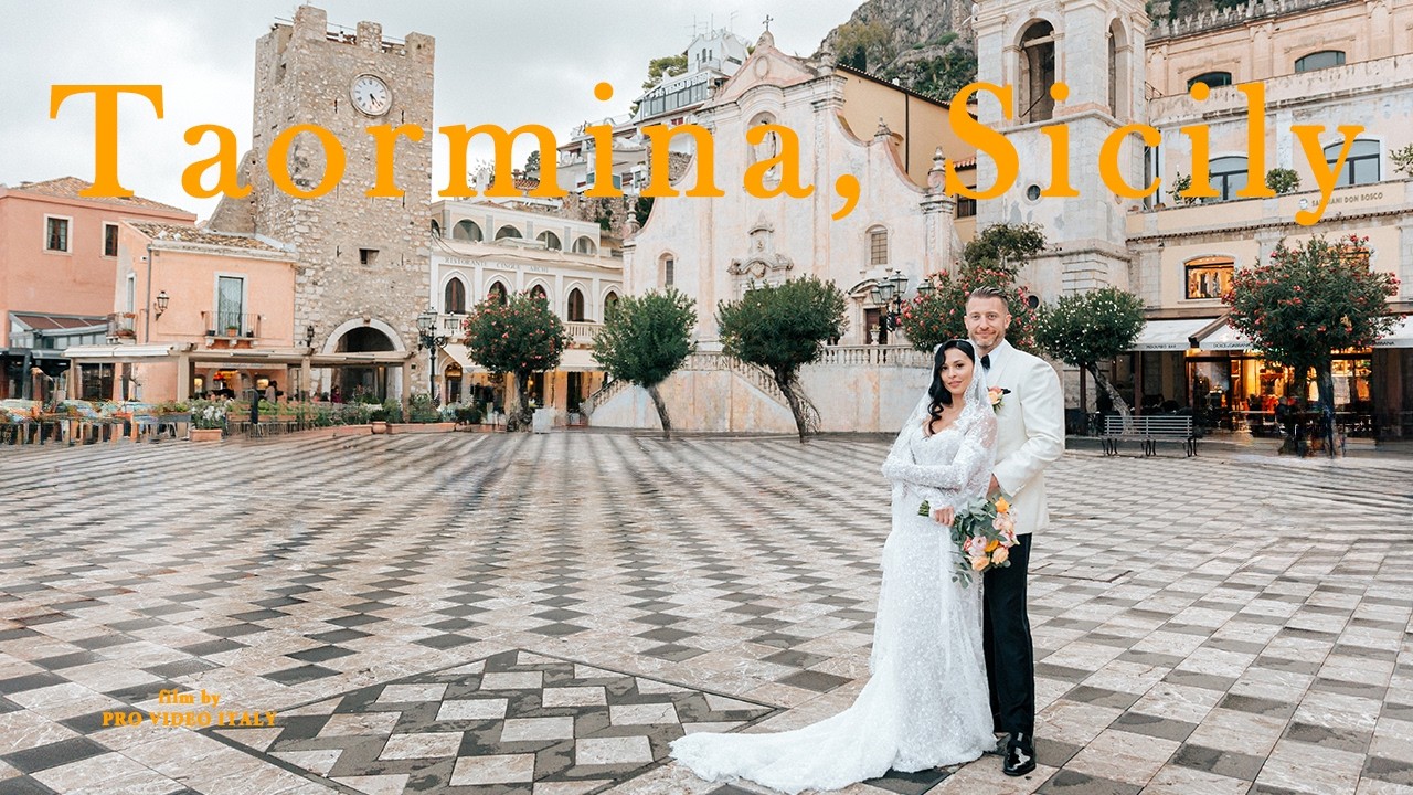 Cinematic destination wedding in Taormina Sicily at Villa Mon Repos