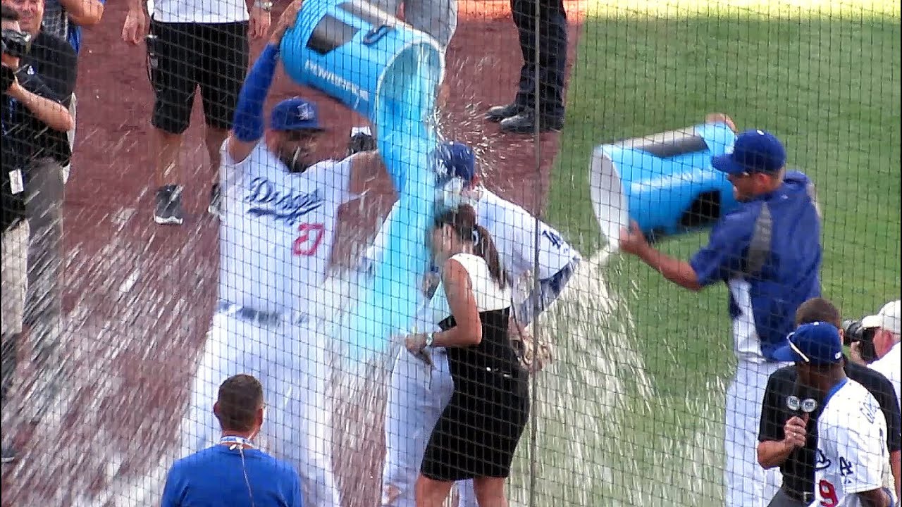 Adrian Gonzalez & Alanna Rizzo Get Soaked 9-7-14