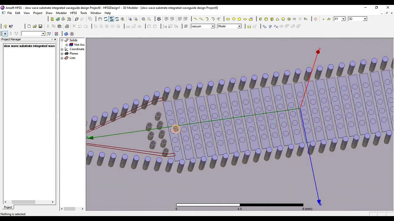 slow wave substrate integrated waveguide design  in hfss