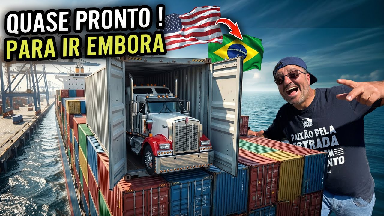 ULTIMOS PREPARATIVOS  PRA MANDAR MEU CAMINHÃO CASA PRO BRASIL 🇧🇷 