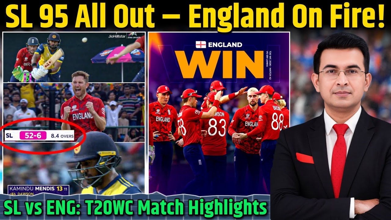 Super 8 में England का जोरदार ऐलान! Sri Lanka 95 पर ढेर, Semifinal Race में बड़ा उलटफेर