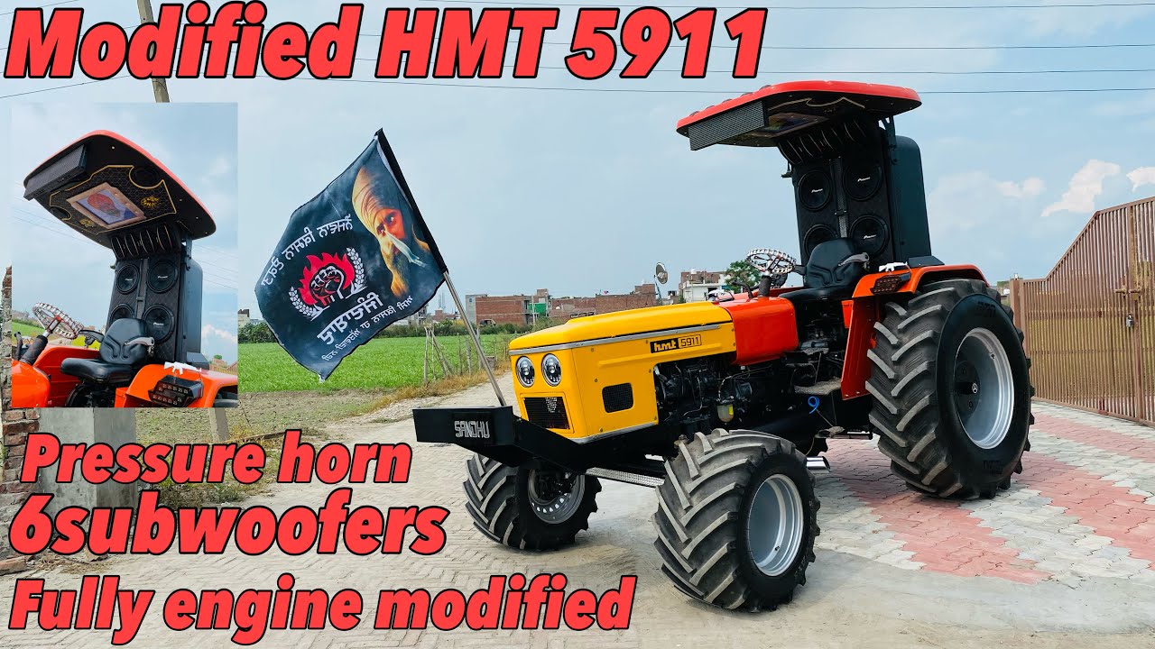 New Modified HMT 5911 || modified tractor in Punjab || modified tractor music system | modified club