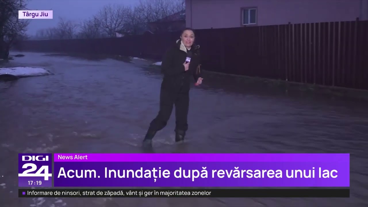 Inundații la T&acirc;rgu Jiu &icirc;n urma revărsării unui lac