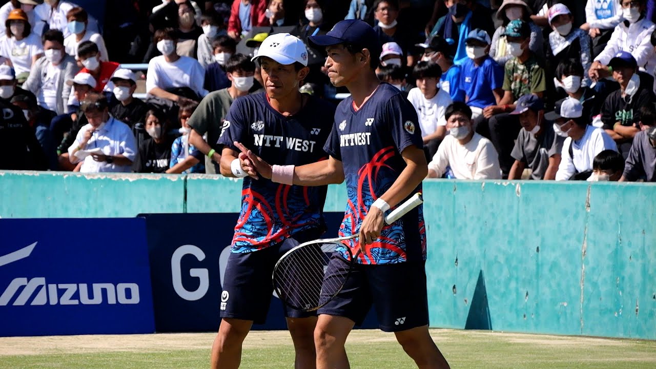 2022年 全日本ソフトテニス選手権大会 男子 準決勝 船水颯人・上松俊貴(東京 稲門クラブ・広島 ＮＴＴ西日本)　対　村上雄人・長江光一(広島 ＮＴＴ西日本)