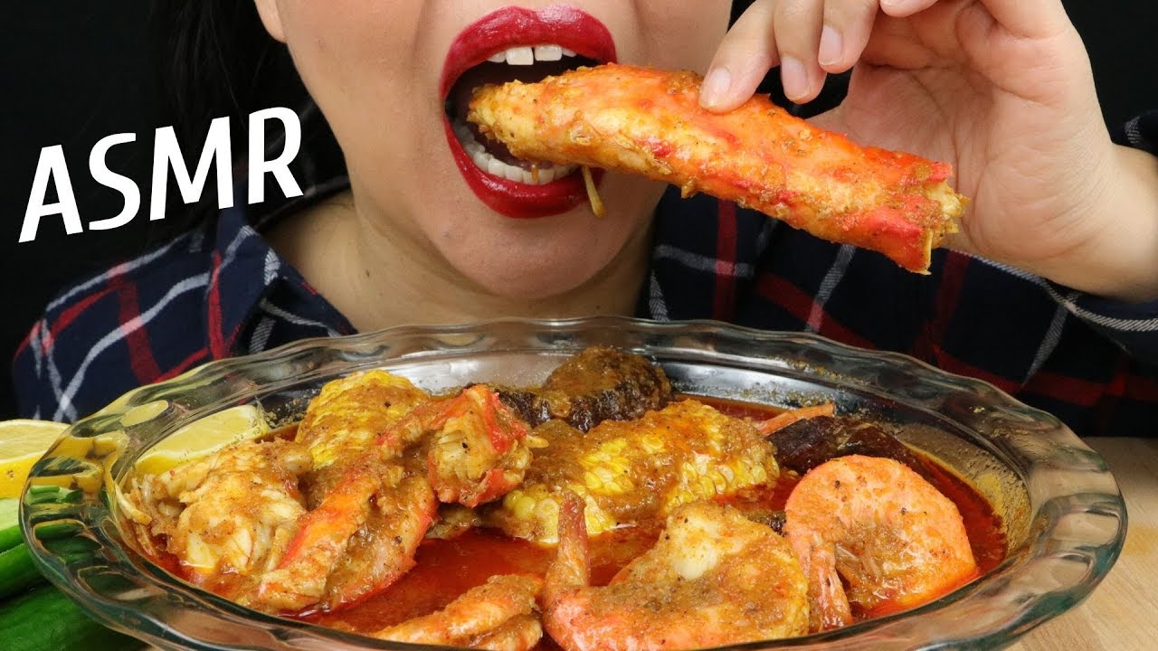 KING CRAB LEGS, SHRIMPS, CORN & SWEET POTATOES ~ SEAFOOD BOIL ~ ASMR