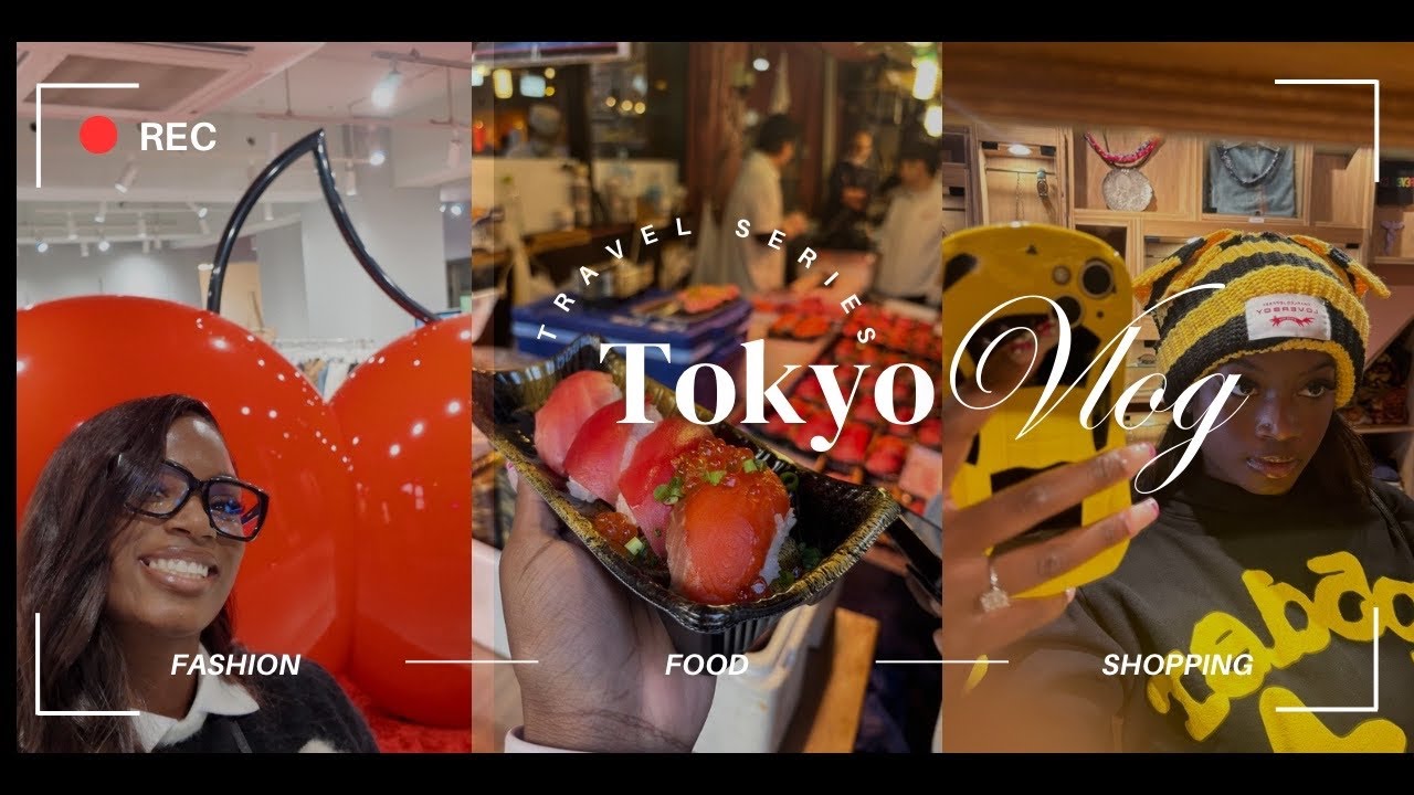 TOKYO VLOG 🇯🇵| PART 1: 7/11 HAUL, SHOPPING, TSUKIJI FISH MARKET TASTE TEST