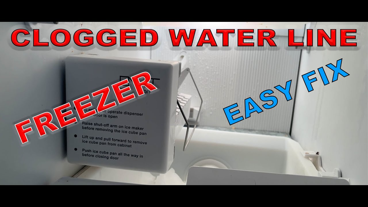 Ice maker water line clogged freezer refrigerator frozen how to unclogged DIY fast easy