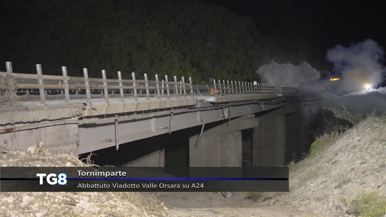 Tornimparte - Abbattuto Viadotto Valle Orsara su A24