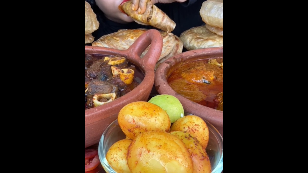 SPICY MUTTON CURRY 🔥, CHICKEN CURRY,FRY EGG,PURI EATING SHOW