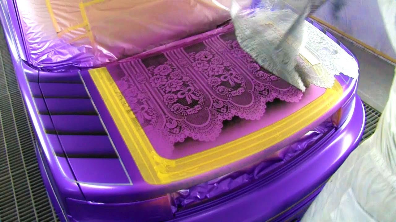 How to custom paint Lace pattern part2 カスタムペイント・キャンディ塗装