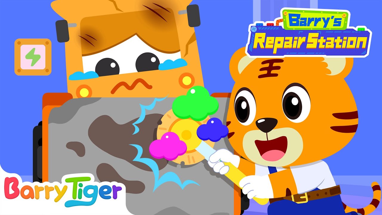 Let's Help The Stuck Steamroller[NEW]🚜| Car Mechanic | Car Cartoons & Kids Cartoons | BarryTiger