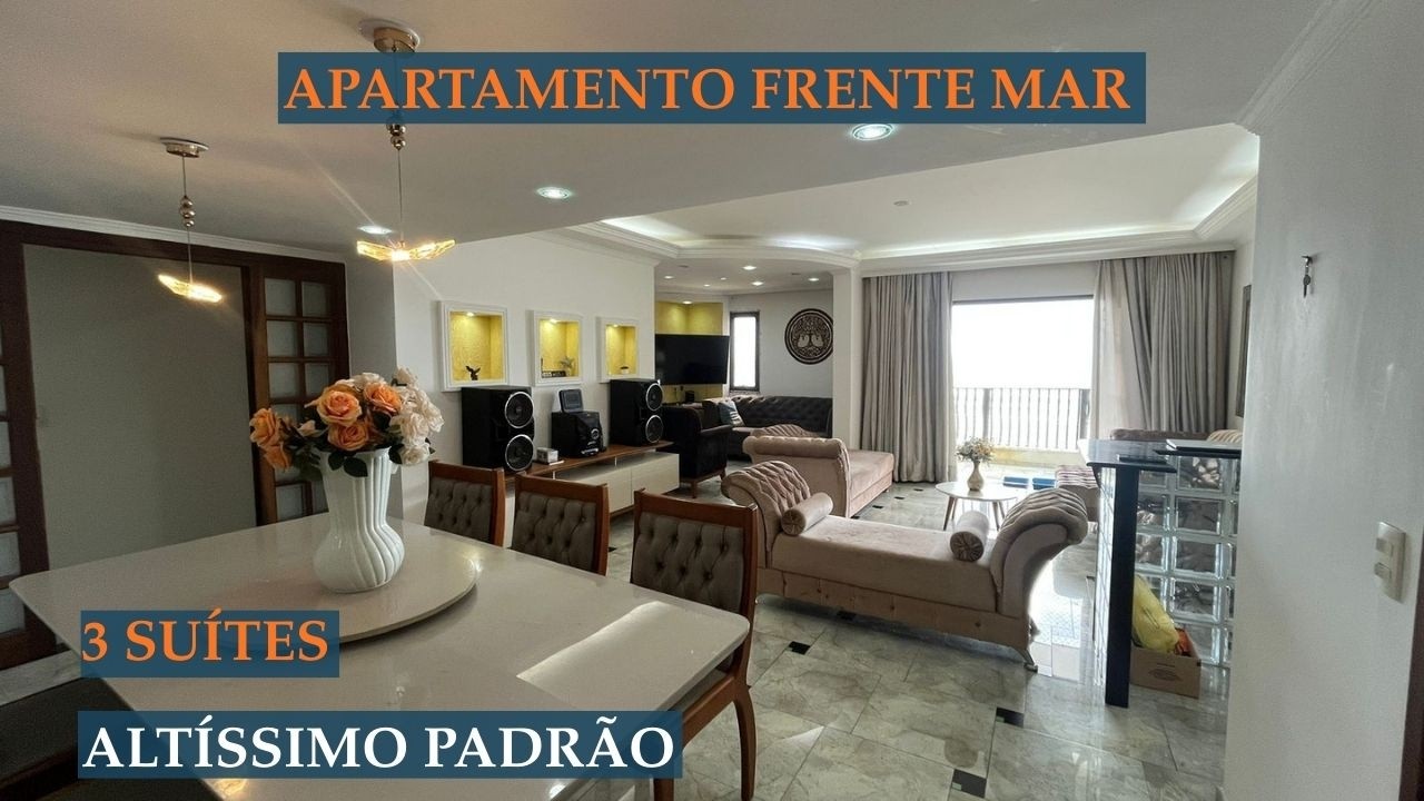 🏖️ APARTAMENTO FRENTE MAR em Praia Grande | 169m² | 3 Suítes | Vista Espetacular