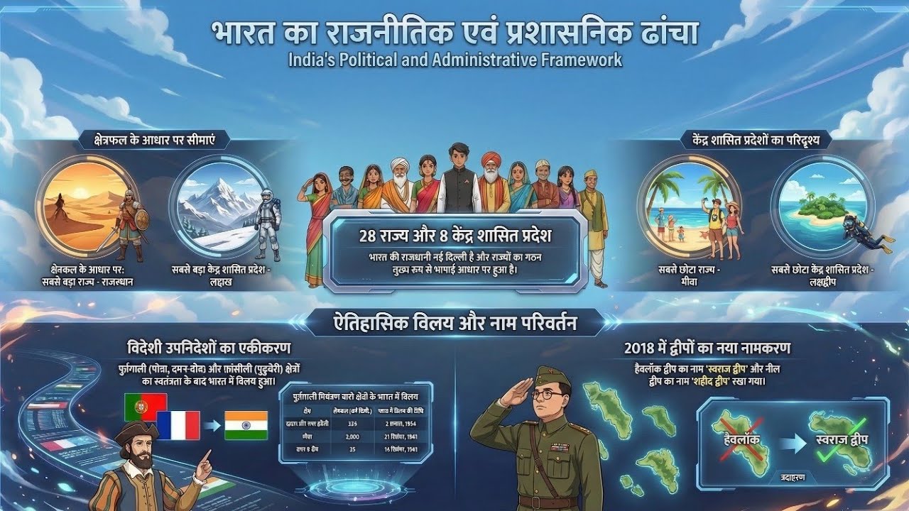 भारत: राजनीतिक एवं प्रशासनिक ढांचा।।administrative framework।। BPSC।। SSC।। factsandtheory।।