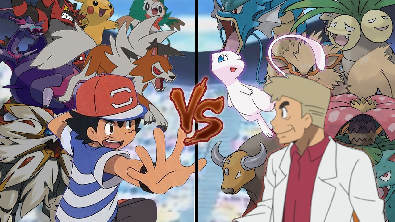 Pokemon Characters Battle: Champion Ash Vs Professor Oak (Alola Vs Kanto)