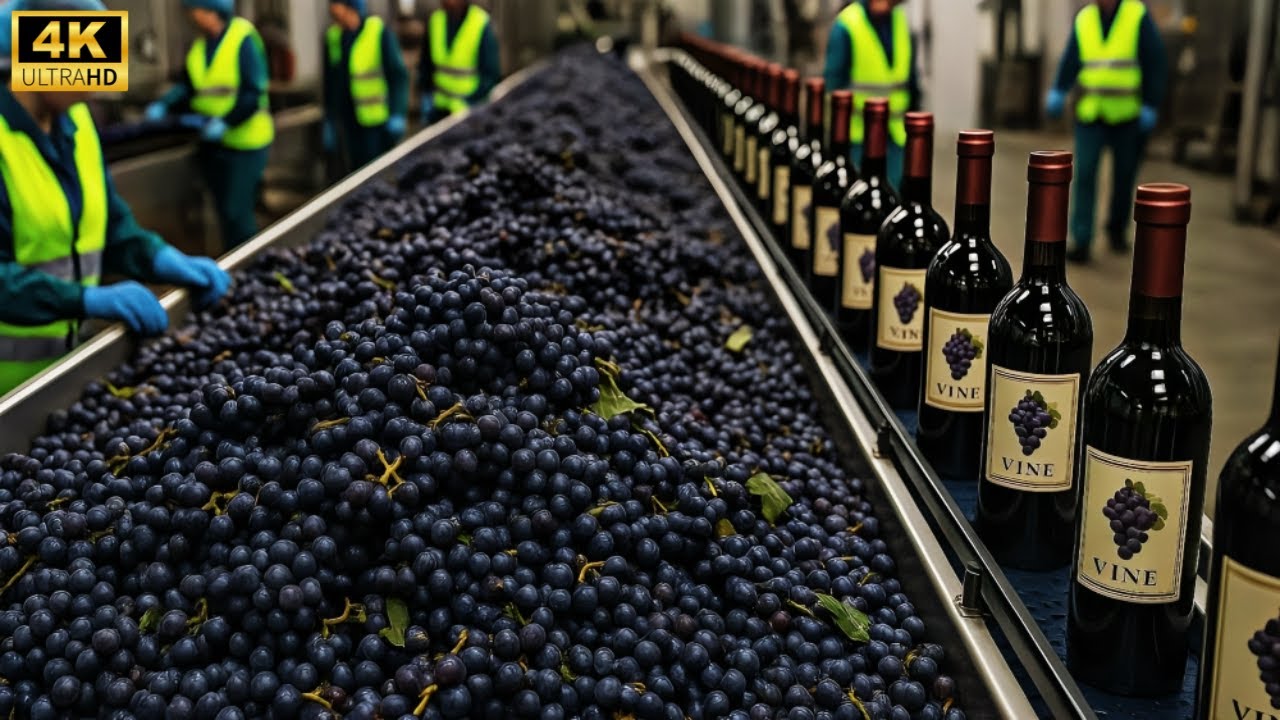How Purple Grapes Are Turned Into Wine In A Factory | Wine Production Process