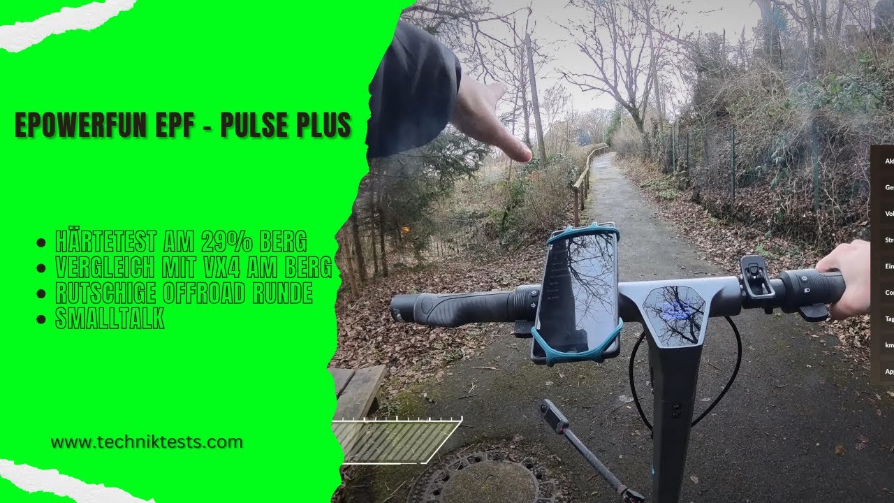 ePF - Pulse Plus im Härtetest am 29% Berg mit fast 106kg + rutschige Offroadrunde