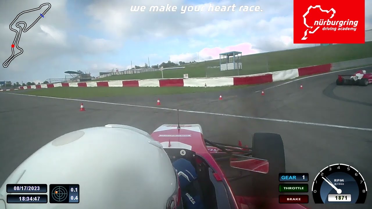 Formel 4 selber fahren auf dem N&Uuml;RBURGRING mit Telemetrie Daten! ( G-K&auml;fte, Gang, Drehzahl uvm)Teil1