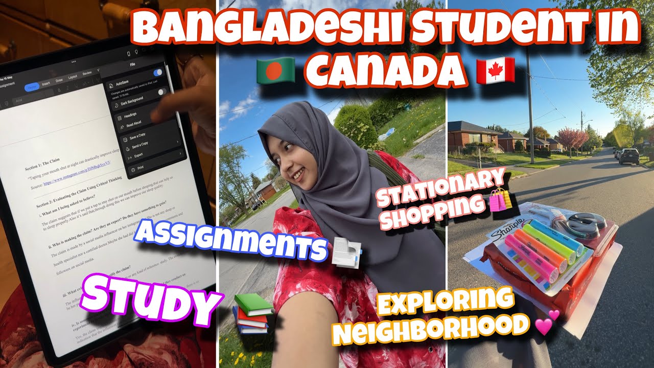 প্রথম assignment এ কি ভুল করে ফেললাম‼️😞🇨🇦|Exploring Neighborhoods alone🏠|Study📚 Ipad cover-keyboard✨