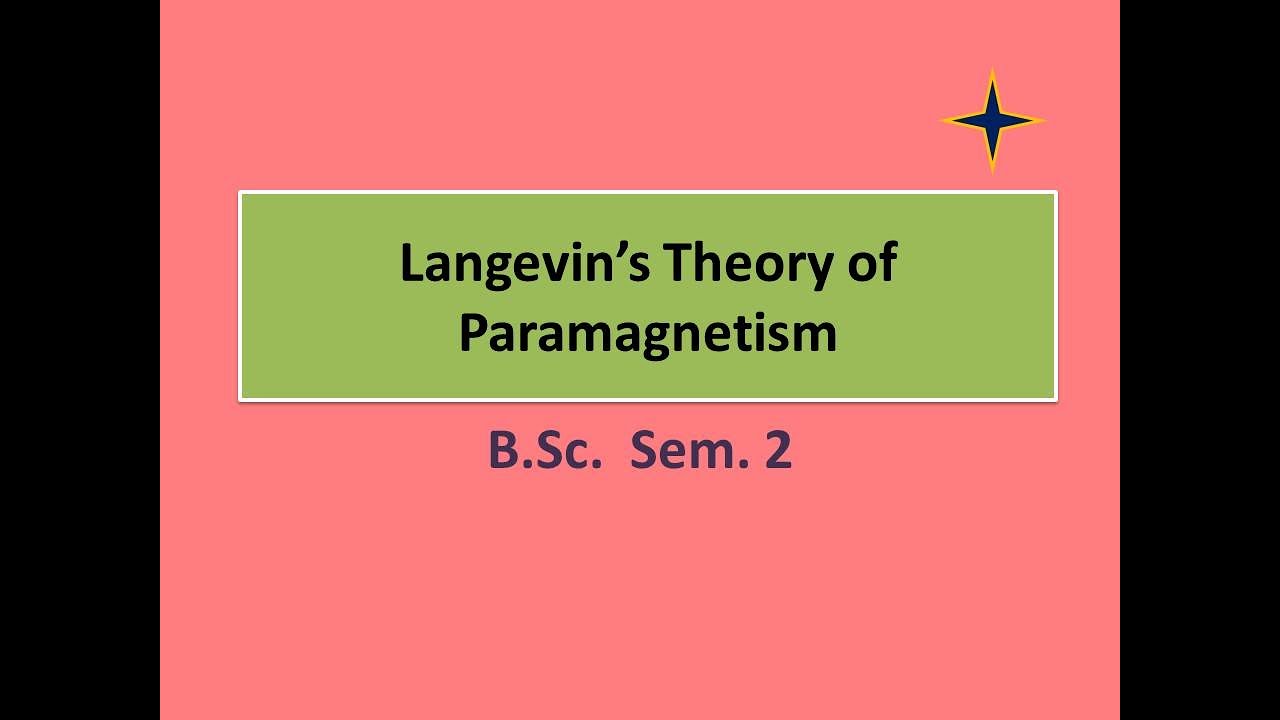 Langevin's theory of paramagnetism B.Sc. Sem.2
