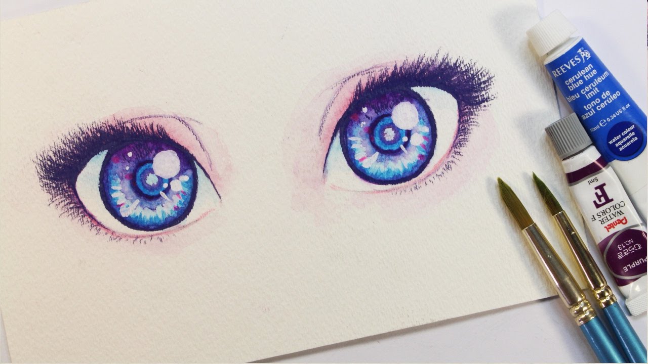 Cómo pinto OJOS con Acuarelas y Lápices de Colores | Diana Díaz