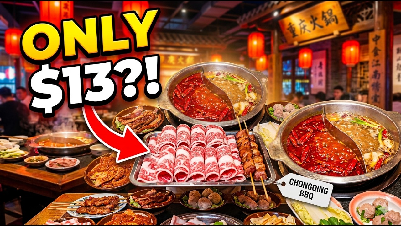 $13 for UNLIMITED BBQ & Hotpot in China’s Spiciest City CHONGQING,CHINA🇨🇳