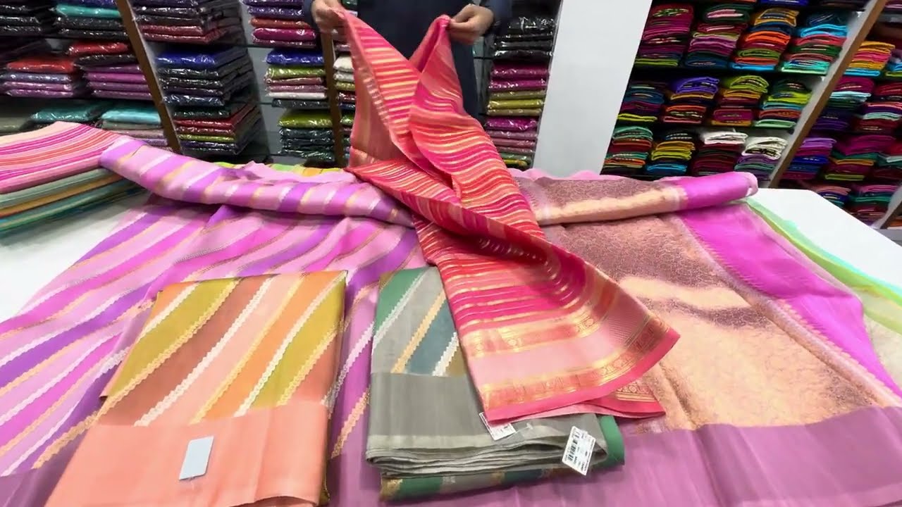 Pure Benarasi Khaddi Rangkaat kora saree’s with beautiful colour combination’s | #saree #bengaluru 