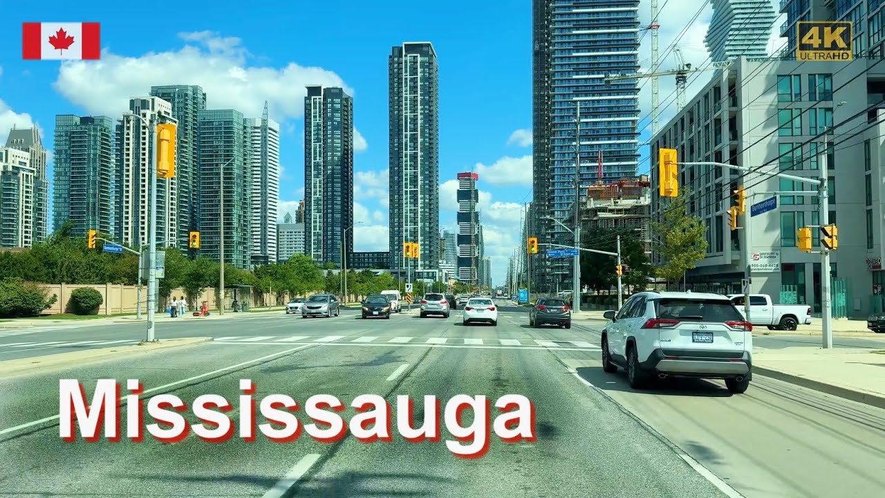 MISSISSAUGA Ontario Canada Drive | 4K | Mississauga Downtown and Major Streets
