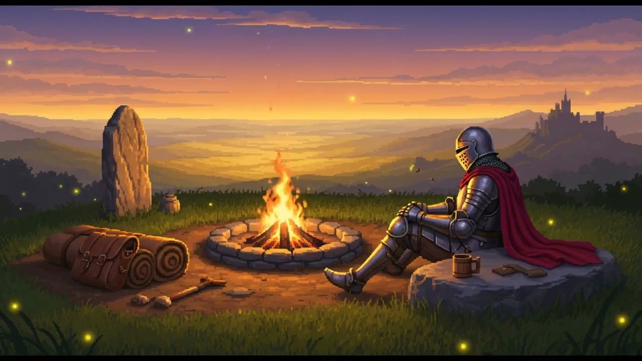NO ADS - Medieval Fantasy Music for Focus or Sleep — Hilltop Camp at Sunset