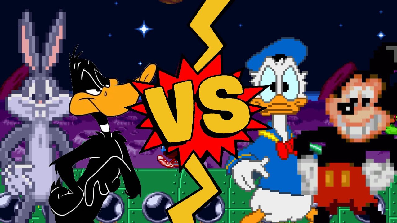 M.U.G.E.N Battles | Bugs Bunny/Daffy Duck vs Mickey Mouse/Donald Duck | Warner vs Disney