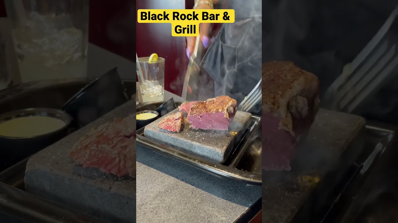 Amazing rock cooking Steaks at Black Rock Bar and Grill Toledo 