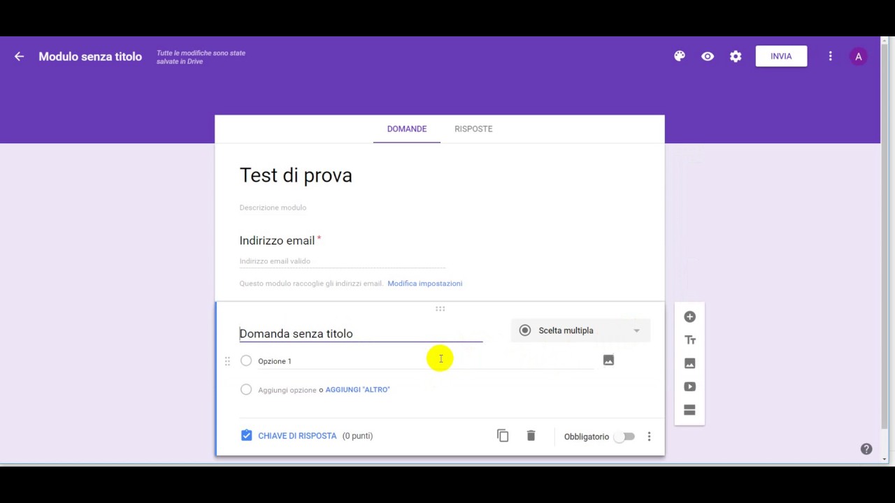 Quiz a scuola con Google moduli