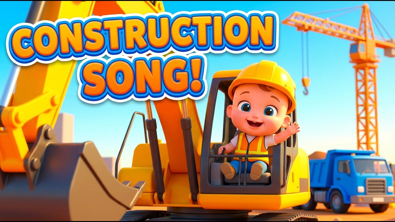Baby Construction Truck Song 🚧 | Excavator & Dump Truck Song for Kids | Vehicle Nursery Rhyme