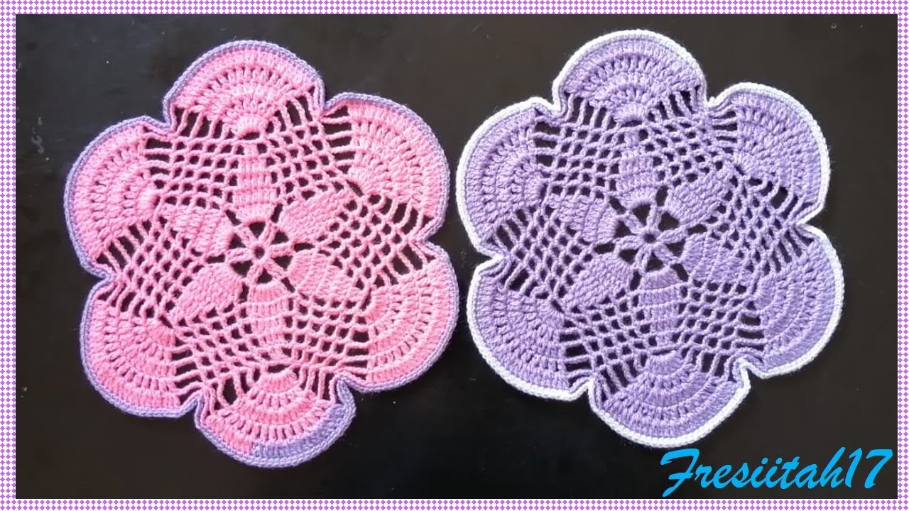 Tapete pequeño tejido a crochet (Diámetro aproximado 25 cm - 13 hileras)