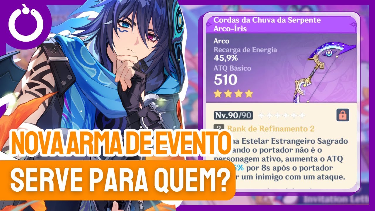 Quem usa o NOVO ARCO de evento Cordas da Chuva da Serpente Arco-&iacute;ris? | Guia R&aacute;pido - Genshin Impact