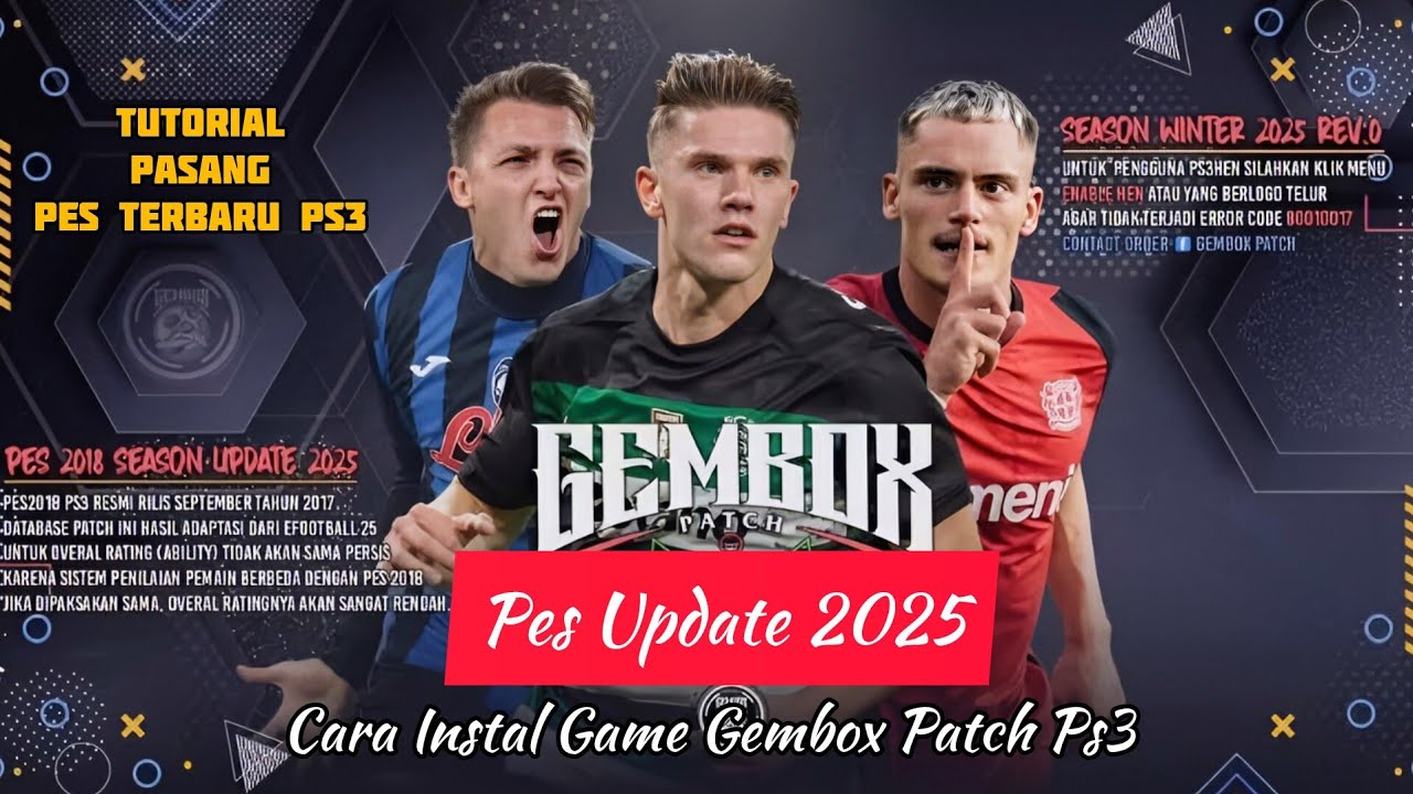 Cara Instal & Pasang Game Pes Gembox Patch Winter 2025 | Tutorial Pes Ps3