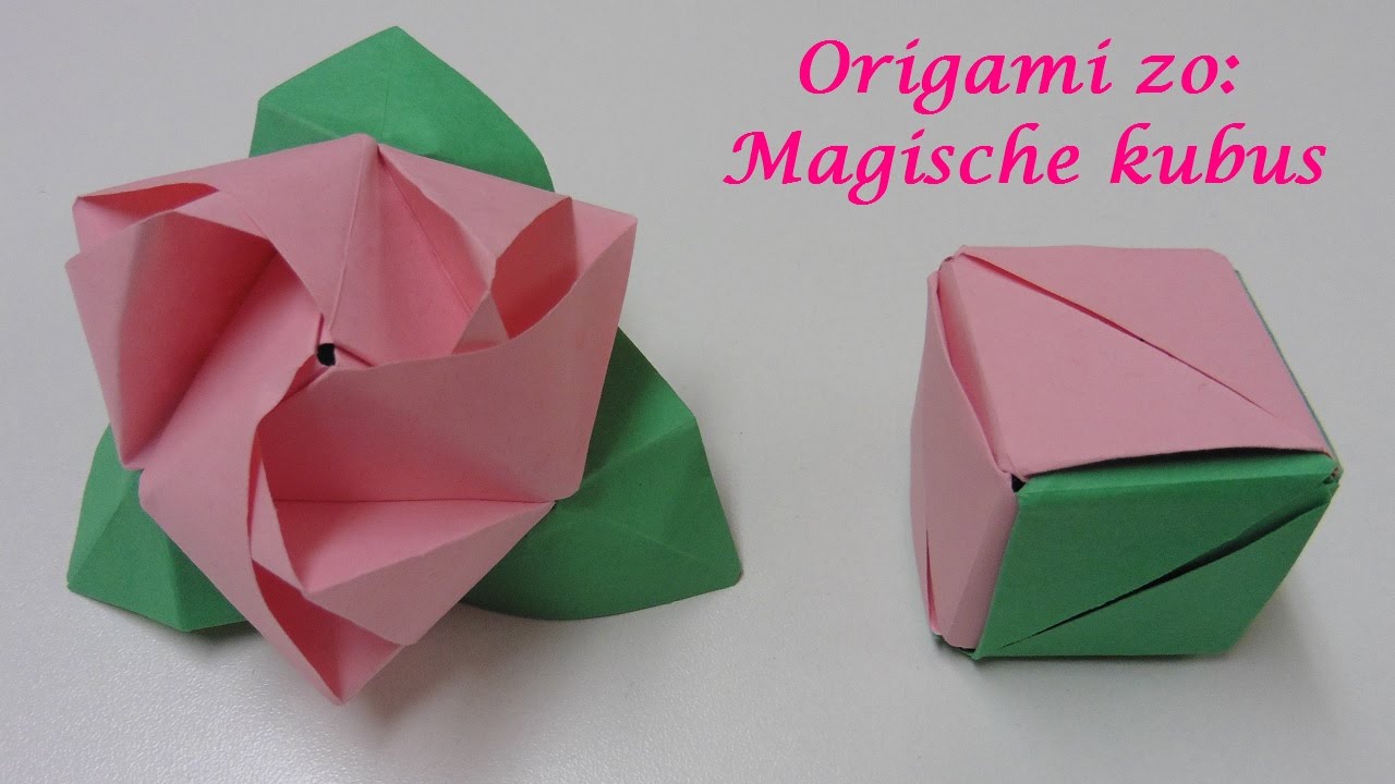 Origami zo: Magische kubus roos
