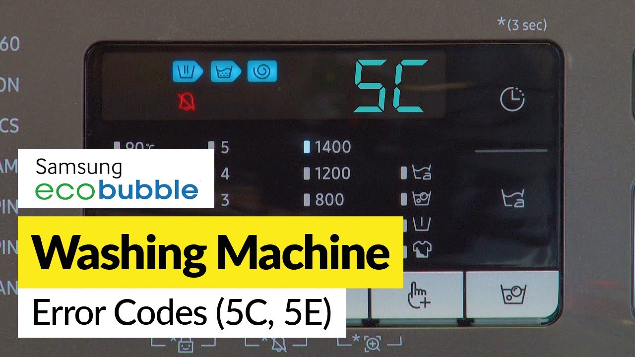 Как исправить коды ошибок 5C, 5E на стиральной машине Samsung EcoBubble