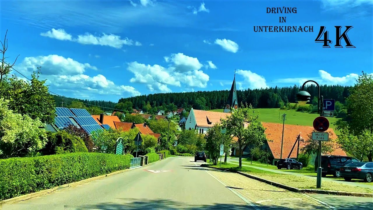 Driving in Unterkirnach (Schwarzwald-Baar-Kreis), Germany - 4k Video - Driving Tour