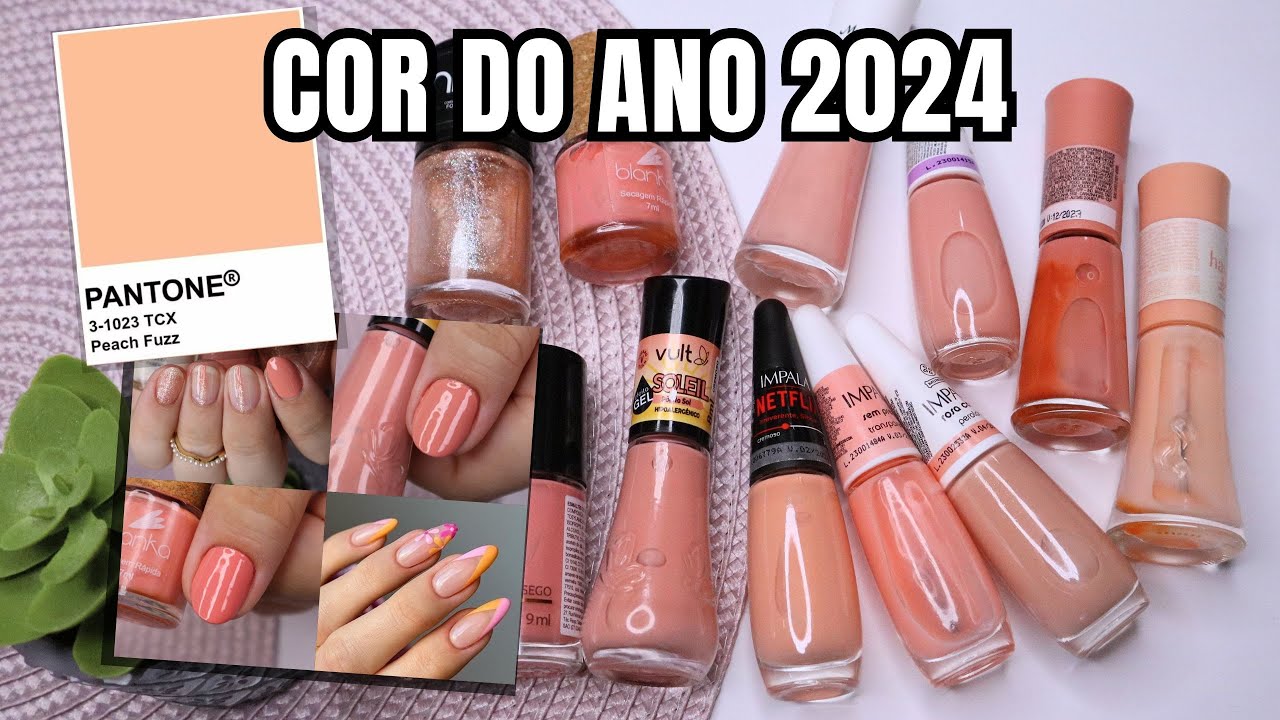 Mais de 20 Inspirações  de Unhas e Esmaltes com a COR DO ANO 2024: PEACH FUZZ