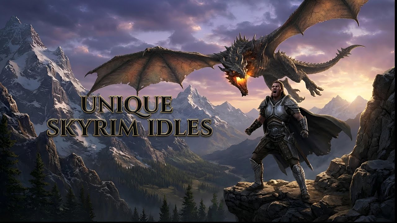 (Portrait) LIVE NOW.  Unique Cozy Skyrim Idle. Jeremy Soule Ambience |  Skyrim Modder.