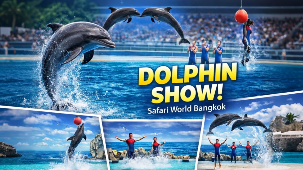 Dolphin Show at Safari World Bangkok 🐬 | Insane Tricks & Jumps