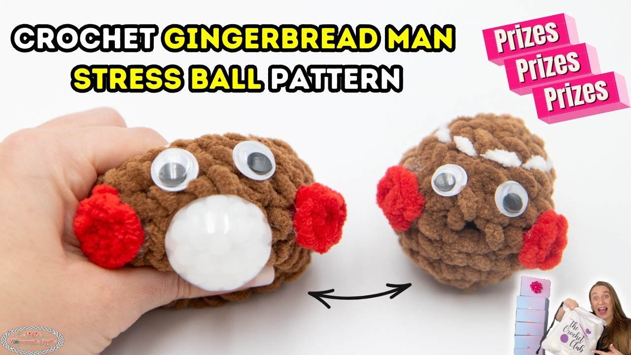 Need to Fidget? Crochet the CUTEST Gingerbread Man Stress Ball FREE + Prizes! PLUS Black Friday Sale