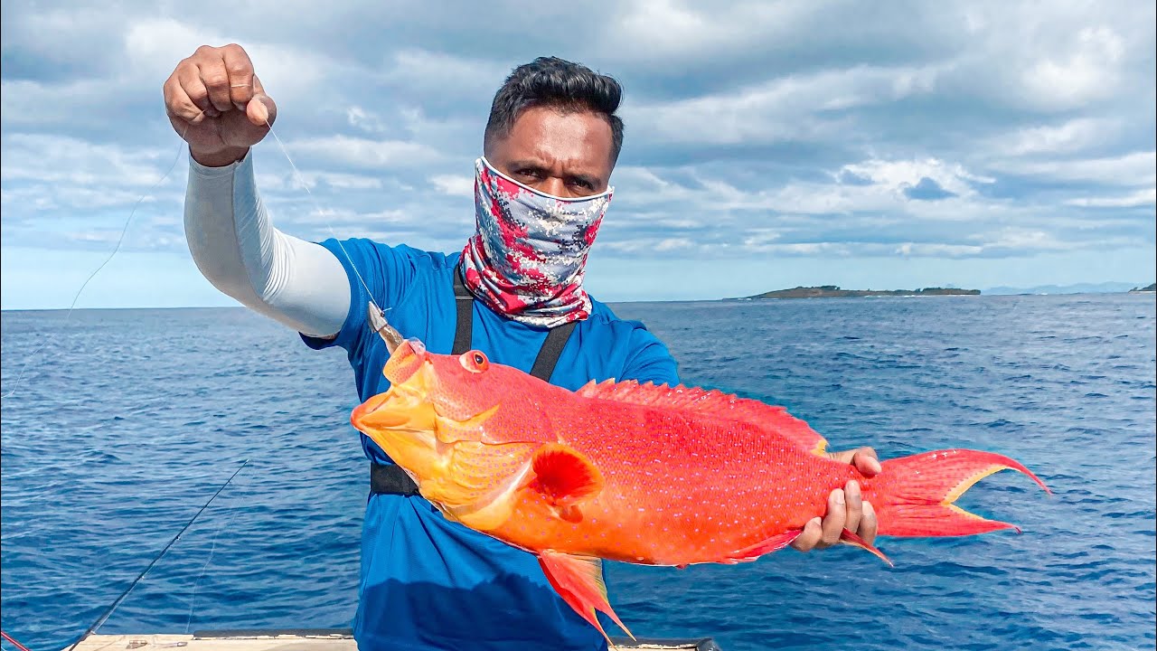 Dropshot fishing - softbait in 40+ metre of water - Mauritius
