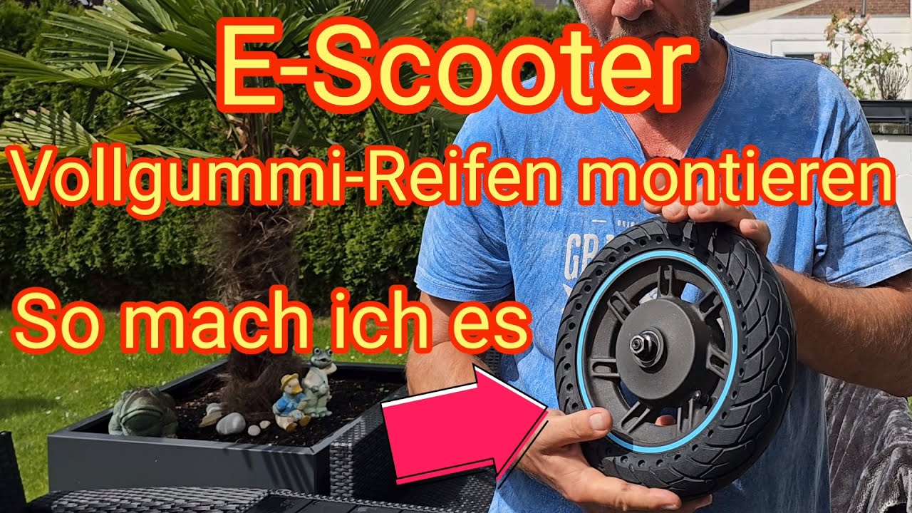 Vollgummi-Reifen am E-Scooter montieren - Ninebot Max G30D2, G2D, Xiaomi, Trittbrett, Razor, Moovi