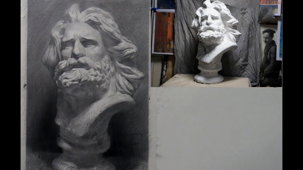 How to draw plaster cast in Pencil