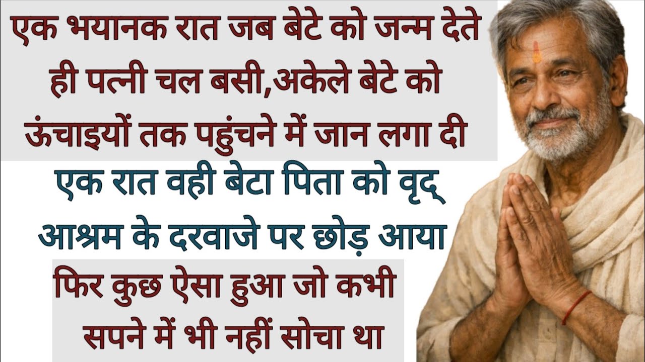 बेटा पिता को वृद्धआश्रम के गेट पर छोड़ गायब हो गया फिर वृद्ध आश्रम की मालकिन ने बेटे को..#emotional